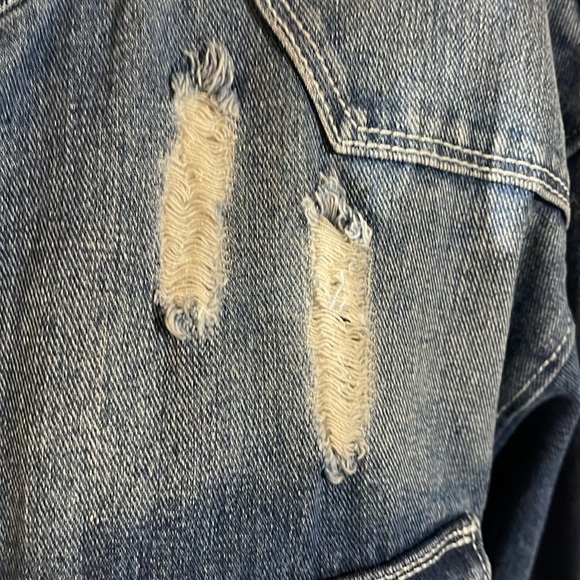 American Bazi long distressed jean jacket 2X - Picture 10 of 11